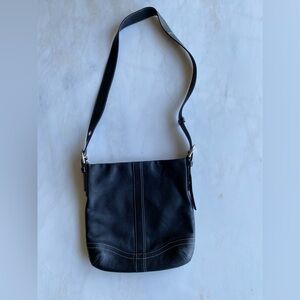 Coach Vintage Black Leather Shoulder Bag